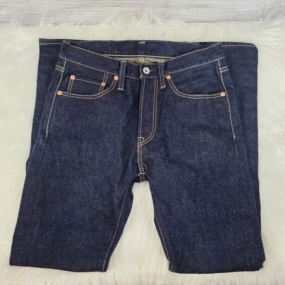 Iron Heart 18oz Vintage Selvedge Denim Slim Tapered Cut Jeans - Indigo - Picture 11 of 15